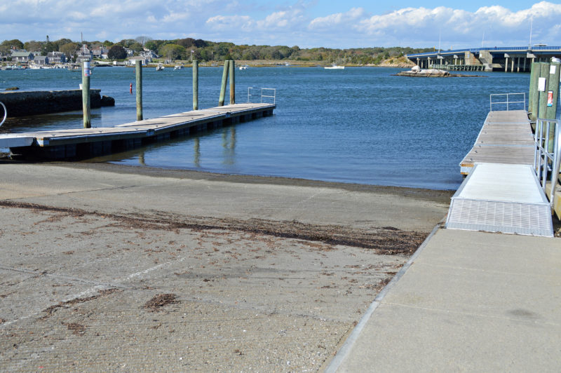 concrete boat ramp on the Westport River