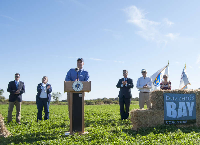 officials speaking at Ocean View Farm celebration in Dartmouth