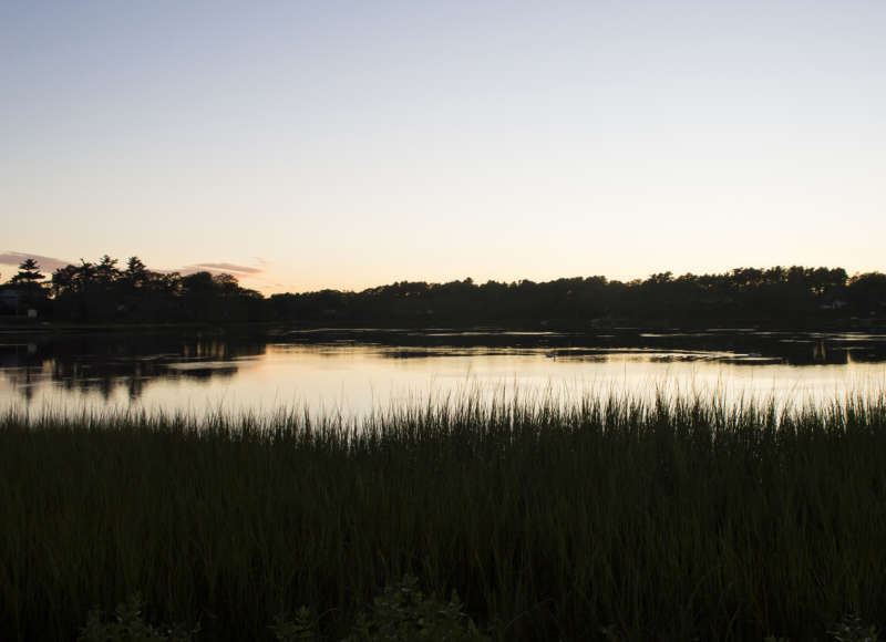 Dusk over Little Buttermilk Bay in Bourne.