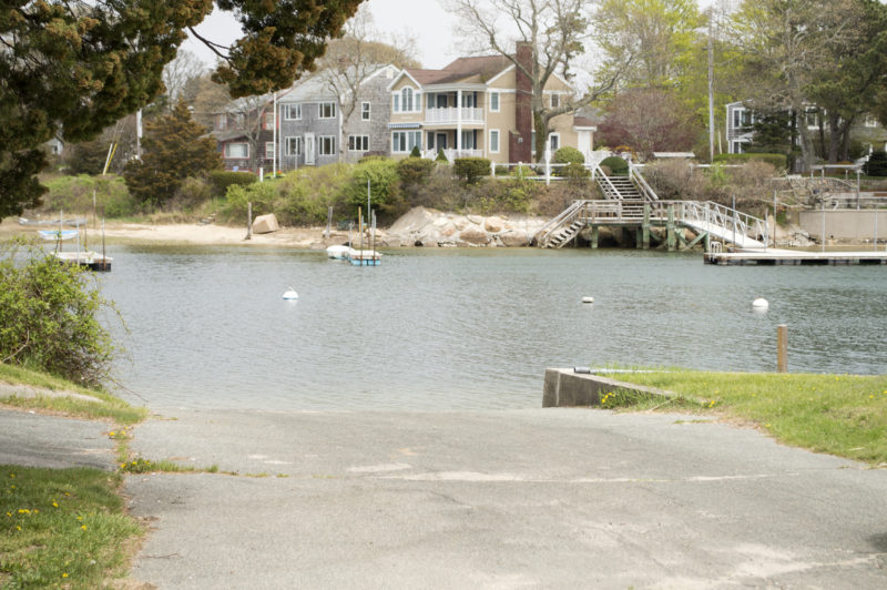 Paved boat ramp on the Pocasset River in Bourne.