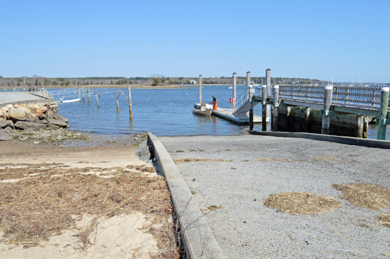 Boat ramp and docks at Old Landing Wharf in Marion.