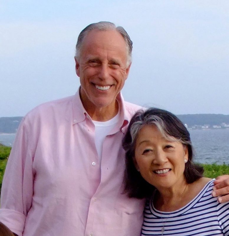 Larry Fish with his wife Atsuko on Buzzards Bay