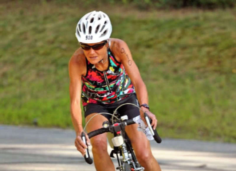 Tanya Roy on her bike.