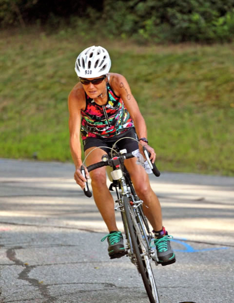 Tanya Roy on her bike.