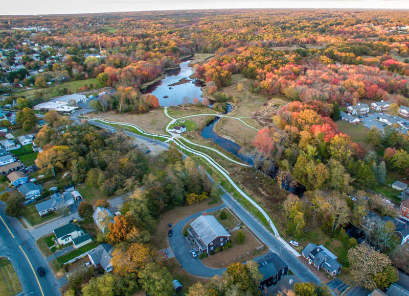 Aerial view of The Sawmill in Acushnet