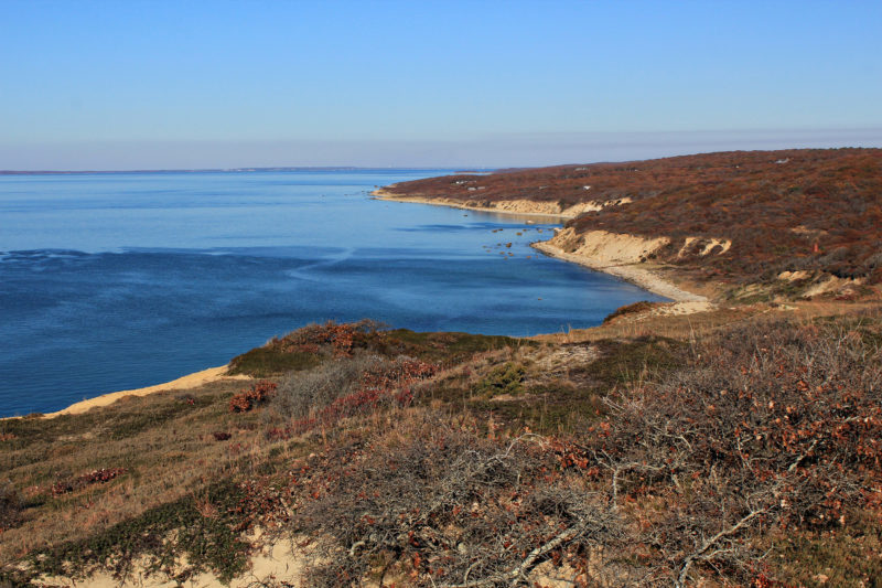 Looking east along the shoreline of Martha's Vineyard from Menemsha Hills