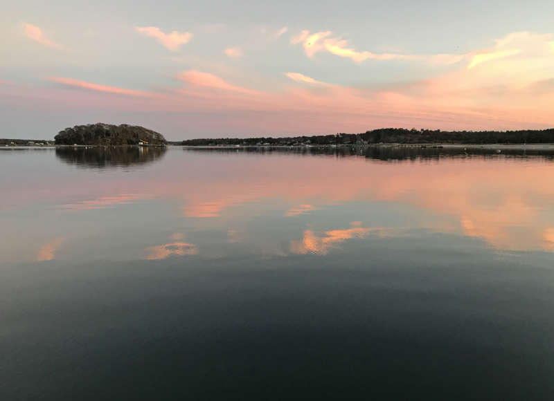 Wickets Island and Onset Bay at sunset