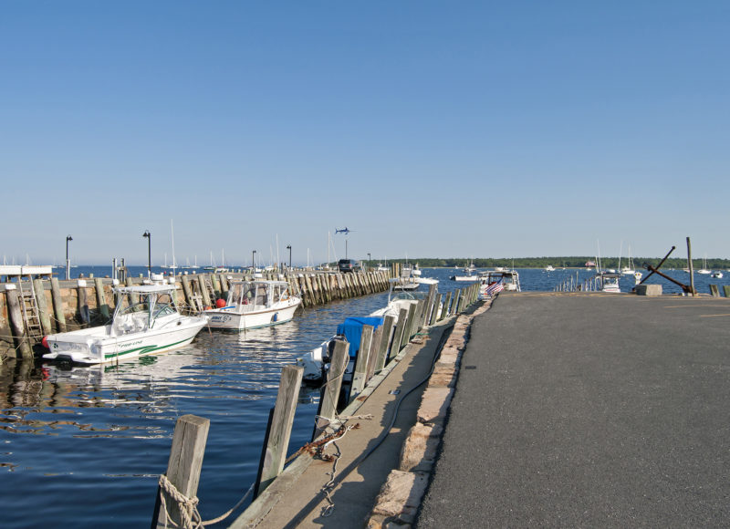 Stone wharf at Mattapoisett Town Wharf