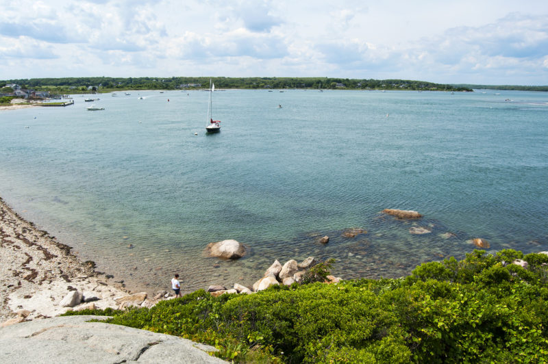 a view of boats on the Westport River from the Knubble