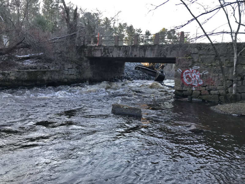 Bridge at Horseshoe Mill after the removal of its dam