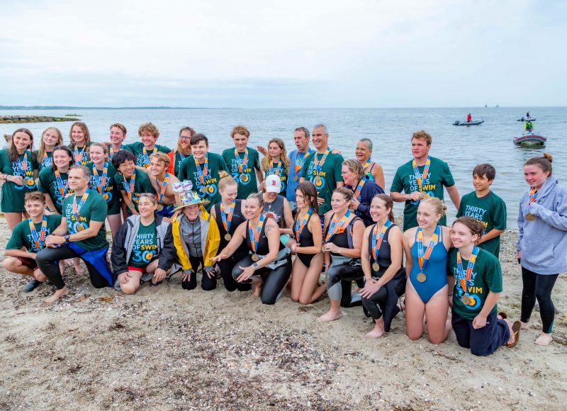 Members of the Team for Emma gather after the Swim in 2023.