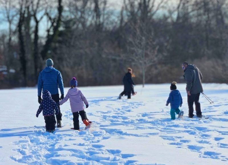 Snowshoeing at the Sawmill